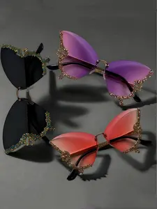 Butterfly Shaped Frameless Fashion Glasses for Women, Perfect for Parties, Street Photography, Clothing Decoration, Outdoor Travel Gift