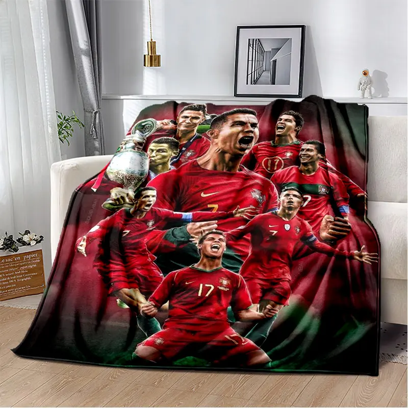 Cristiano Ronaldo Blanket  CR7 Soft Flannel Blanket Football Fans Gifts Suitable For Sofa Beds Living Rooms Suitable For Children And Adults Birthday Gifts Holiday Party Home Decoration Halloween Blanket Christmas Blanket