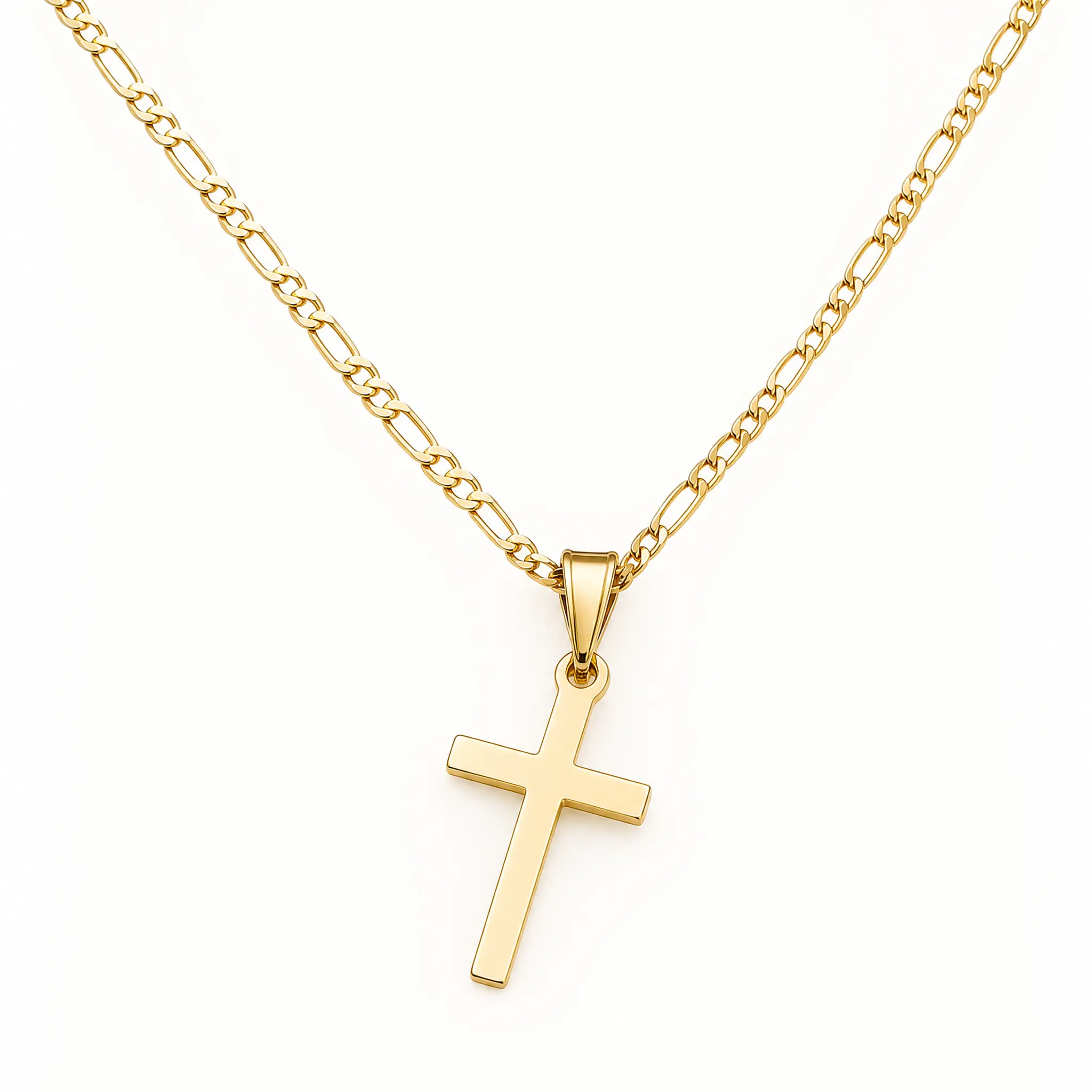 Gold Cross Necklace for Men Women, Minimalist Cross Pendant Necklace, Religious Faith Jewelry