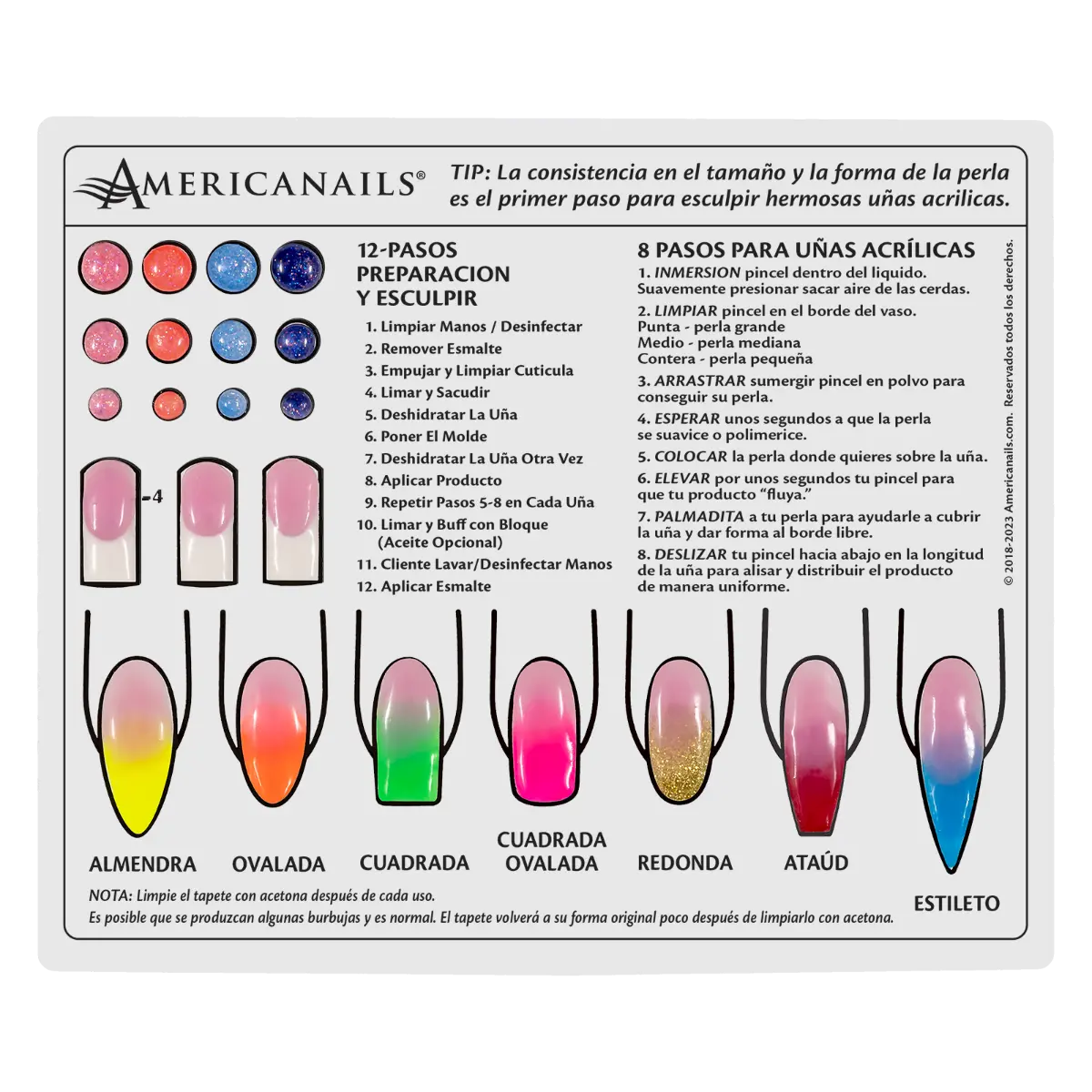 Silicone Nail Training Mat for Acrylic Application, Reusable Nail Care Practice Tool for Beginners, Helps Perfect Consistency - 5.8" x 7"