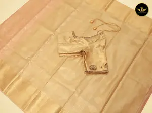 Kanchipuram Semi-Bridal Saree with Dazzling Zari Work throughout