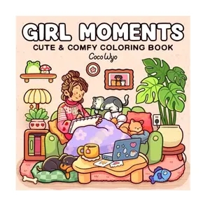 Girl Moments Coloring Book for Adults & Teens – Relaxing Cute Cozy Scenes & Daily Life Activities