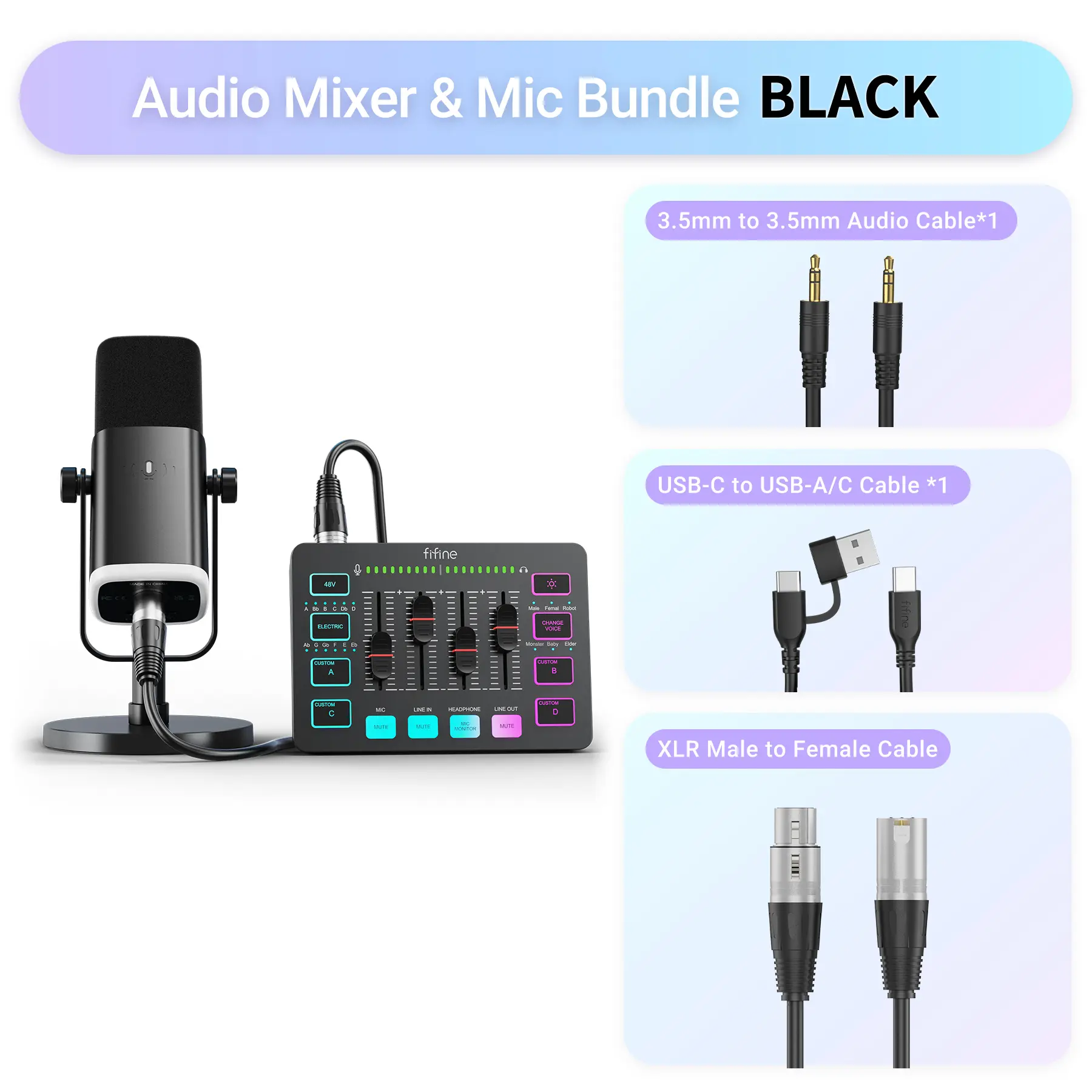 SC3 Mixer with AM8 Mic & XLR Cable