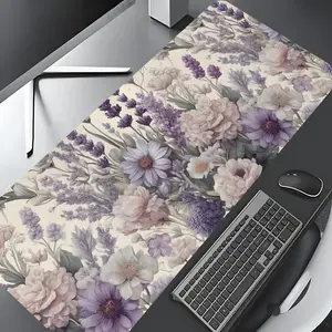 Floral Pattern Mouse Pad, Large Gaming Mouse Pad, Extended Mousepad, Aesthetic Desktop Decoration Protective Pad, Non-slip Rubber Pad, Suitable for Laptop, Desktop Computer Games