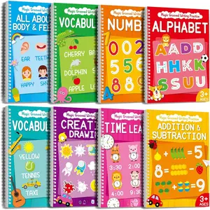 8 count Magic Grooved Writing Practice Books Disappearing Ink Pens  Groove Workbooks Tracing Handwriting Practice Without Tears for    Supplies,10.2 x 7.3inch