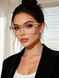 Women's Metal Frame Geometric Multifaceted Sunglasses, Decorative Lens, Casual Versatile Travel Essential, Leopard Print Square Fashion Accessory, Stylish Glasses