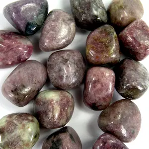 Lepidolite Crystal Tumbled Stones, Mauve Lithium Mica, Brazil
