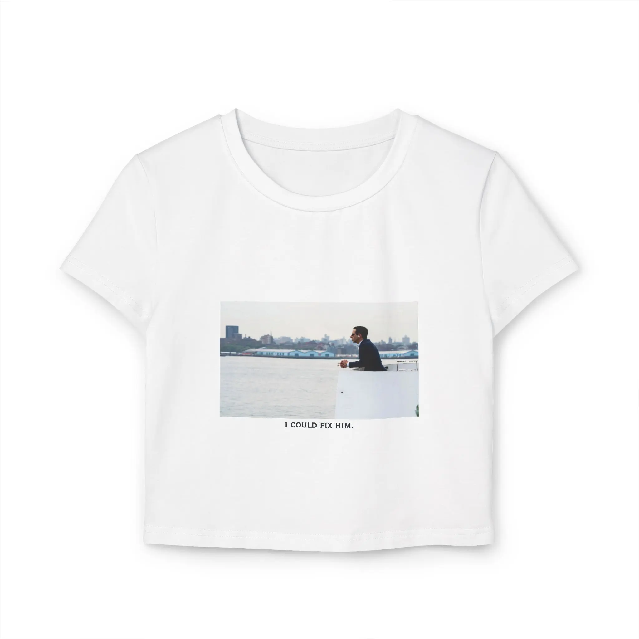 Kendall Roy Shirt | I Could Fix Him Baby Tee | Succession Fan Merch | Sad Rich Boy Crop Top | Organic Cotton Tee | Gift for Her Womenswear Birthday