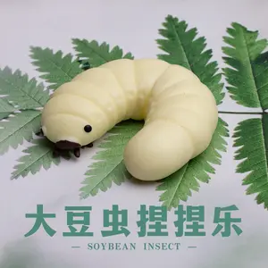 Funny Decompression Caterpillar Creative Stress Relief Mealworm Squishy Toy, Prank Slow Rebound Toy for Boredom Relief in Class
