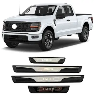 Side Door Sill Plates For Ford F-150 2023-2025 Car Stickers Door Entrance Protection ABS Plastic Sill Protection Plates Auto Parts Scuff Guard Covers