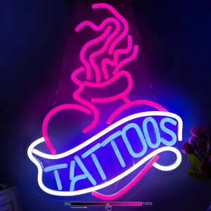 Serbasic Tattoos Neon Sign Multicolor Light USB Powered Wall Hanging Dimmable ON/OFF Switch for Living Room Hotel Bar Club Beach Cafe Wedding Party Gifts - Interior