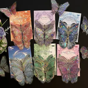 Glitter Butterfly Shaped Decorative Sticker,20pcs/set Art Stickers,Decorative Butterfly for Scrapbooking Layuots,Photo Albums and DIY Projects