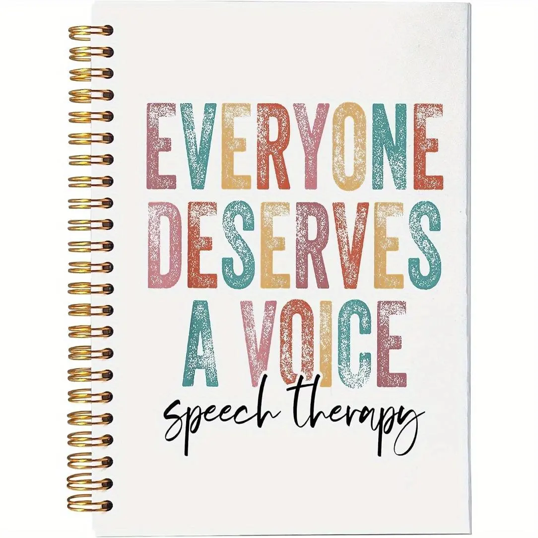 Everyone Deserves A Voice Speech Therapy Spiral Notebook Journal, 1 Count Colorful Lined Hardcover Spiral Notebook, Speech Language Pathologist Gifts, Spiral Bound Notepad, Spiral Coil Notebook, Writing Notebook