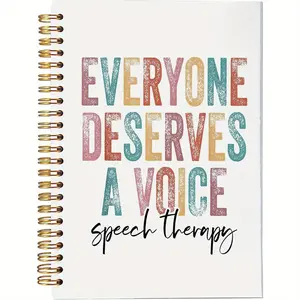 Everyone Deserves A Voice Speech Therapy Spiral Notebook Journal, 1 Count Colorful Lined Hardcover Spiral Notebook, Speech Language Pathologist Gifts