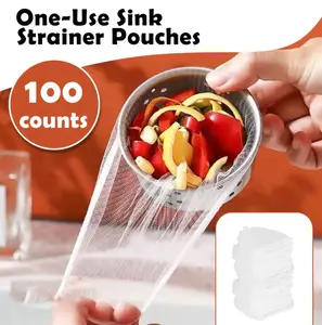 100 Counts Disposable Dishwashing Sink Drain fine mesh strainer Mesh Bag, has excellent stretchability for easy use