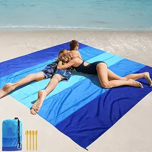 Beach Blanket Outdoor Camping Picnic Mat, Extra Large Portable Travel Pad for 1-4 People, Quick-Dry Camping Picnic Blanket, Big Beach Travel Gear