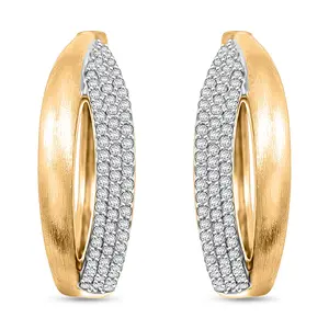 Moissanite 0.47 ctw Hoop Earrings in 14K Yellow Gold Over Sterling Silver Christmas Gifts
