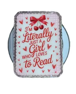Just A Girl Who Loves to Read Phone Grip, Coquette Ribbon Bow Hand Holder, Romance Reader Phone Stand, Pink Bookish Gift for Her, Heart Coquette Pop Socket