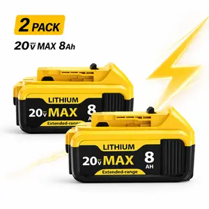 20V MAX Replacement Battery 8.0Ah 2-Pack Compatible with DEWALT 20V Tools, High Capacity Lithium Battery Extended Runtime for Drill, Saw, Blower, Power Tools