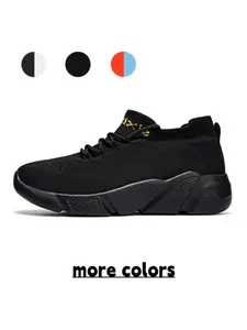 Unisex Black-Gold Flyknit Sock Shoes: Soft Sole Shock-Absorbing + Elastic Mouth, Daily Commuter Lazy Sneakers