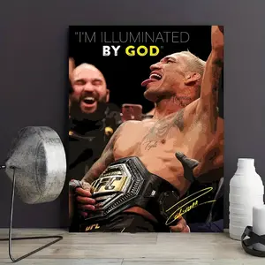 1 piece/set frameless canvas painting print poster,Unframed Canvas Print,classic realistic character art,Boxing Mma Charles Oliveira,perfect gift for mixed martial arts fans,ideal gift for bedroom,living room,dormitory hallway,bathroom,wall decoration
