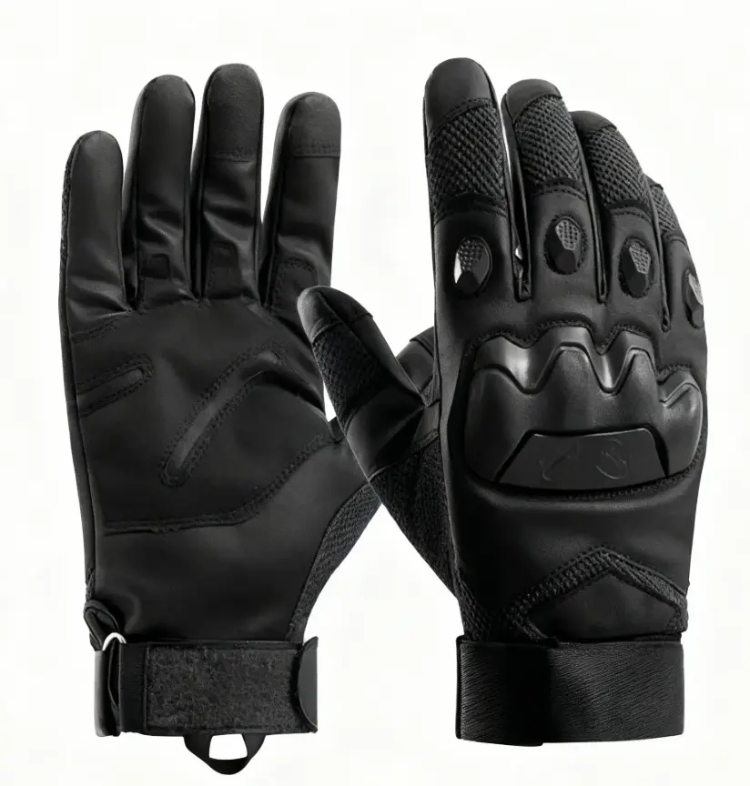 Tactical Full Finger Gloves with Soft Knuckle Guards, Breathable Design with Touchscreen Capability & Nonslip Grip for Motorcycle Riding & Hunting