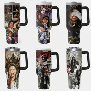[Collection] Elysian Sip - Michael Movie Series 40oz Tumbler High-Quality Insulated Tumbler, Michael Jackson Biopic Film Theme Tumbler With Handle, King of Pop Fan Gift Tumbler, Leakproof Travel Mug.