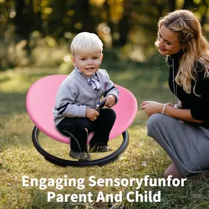 Edot Sensory Swivel Chair for Kids with Autism & ADHD - Pink, Focus & Balance Training Chair, Non-Slip Base, Comfort Fun Spin Seat (31.5"-66.9" Height)