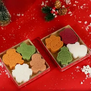 Christmas Gift Scented Candle Snowman Theme Wax Box Set, Festive Holiday Decorative Candles, Perfect Xmas Present Idea