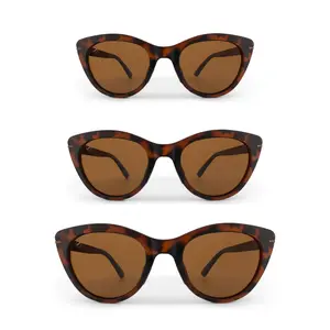 Calypso Caramel Cat Eye Sunglasses Matte Tortoise Frame Dark Brown Lenses Unisex Comfortable Polarized Sunnies
