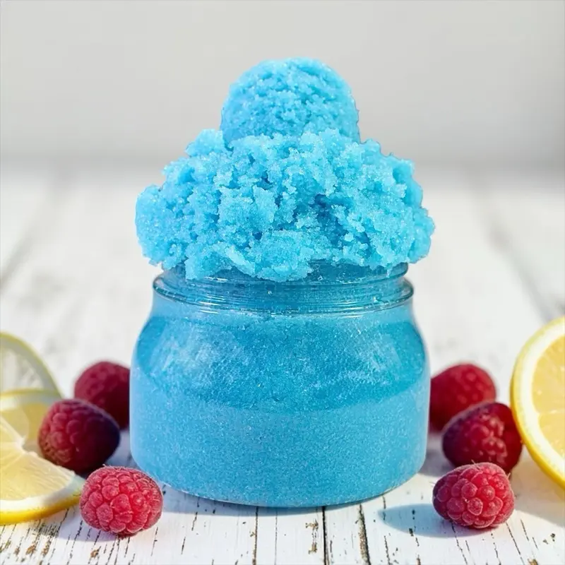 CitrisSan Foaming Raspberry Lemonade Body Scrub - Scented Fragrance Sugar Body Care, Organic Aloe Vera Gel, Gentle Cleanser for Calming Exfoliation & Hydrates Skin, 10 oz Overfilled to 13 oz
