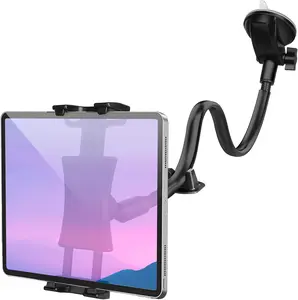 Dashboard Windshield Tablet Mount, 13" Long Arm Gooseneck, 360 Flexible Window Suction Cup Holder for  SUV, for iPad Pro 12.9/11/10.5/9.7/Air/Mini 6 5 4,  Galaxy, 4.7"-12.9" Tab&Phone