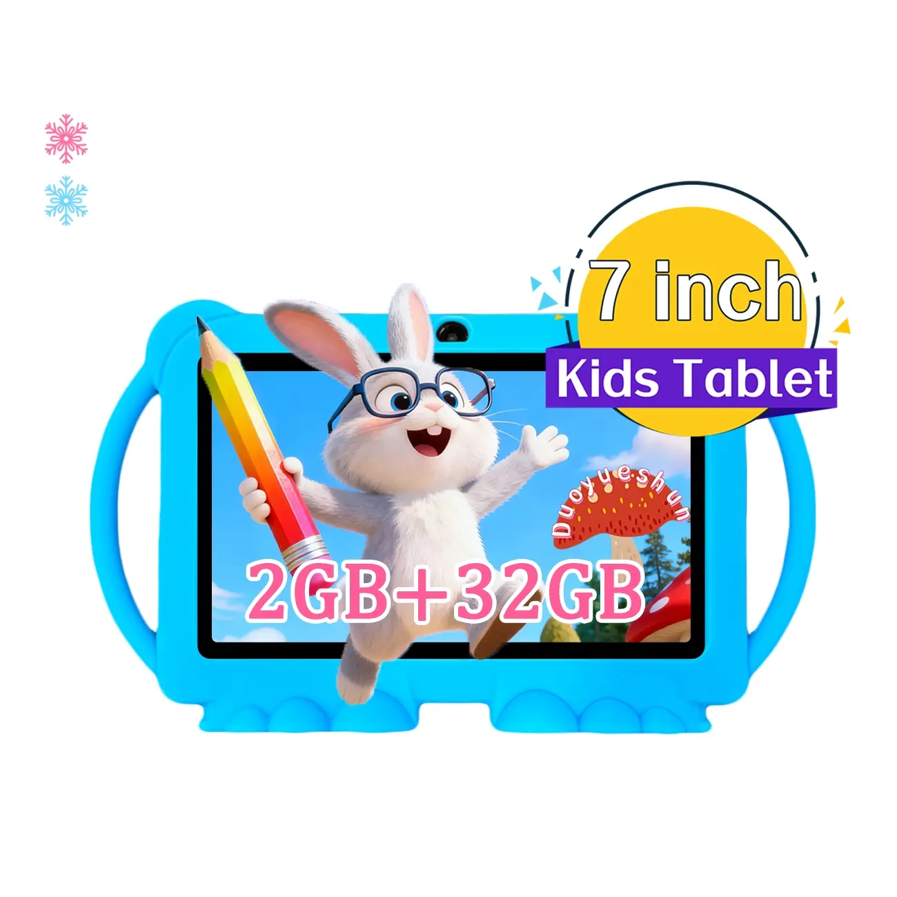 Android Tablet PC, 7 Inch Screen (latest Model), 32GB Storage, Parental Control, Learning & Gaming, Dual Camera, Best Gift, Portable Touchscreen Tablet, /blue