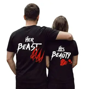 Her Beast His Beauty Couple T-shirt, Matching Outfits For Couples, Valentine Day Gifts, Couple Gifts, Anniversary Shirts, Trending Couple TEE