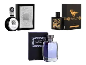 (3pc Bundle Pack) Lattafa Fakhar Men + Qaed Al Fursan 3.4oz + Rasasi Hawas Perfume 3.4oz EDP