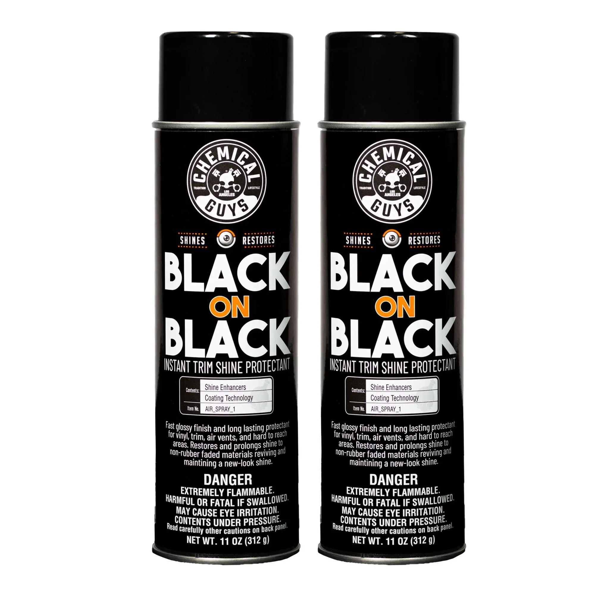 CHEMICAL GUYS Instant Shine High-Gloss Aerosol Trim & Tire Dressing - Fast Spray-On Shine, Reaches Hard-To-Reach Areas, Restores Deep Black For Vinyl, Plastic, Rubber, No Residue, Enhances Depth & Color For Cars, Trucks, SUVs