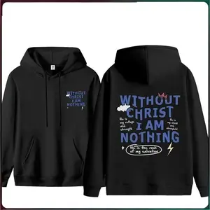"Without Christ I Am Nothing" Christian Apparel, Front & Back Print Tee, Sweatshirt & Hoodie, Faith-Based Streetwear, Unisex Casual Crewneck, Inspirational Scripture Wear for Believers, Multiple Color Options