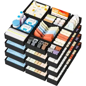 DIMJ Drawer Organizer Clothes 30 Pack - Foldable Baby Organizers and Dresser Organizer for Bedroom, Closet Nursery Organization Dresser Dividers for underwear, Sock, Bra, Belt, Tie