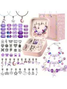 DIY Jewelry Making Kit with Jewelry Box & Gift Bag, 66pcs/set Unicorn, Mermaid & Diy Galaxy Beads Design Bracelet Making Kits, Girls DIY Jewelry Making Materials, DIY Jewelry Accessories