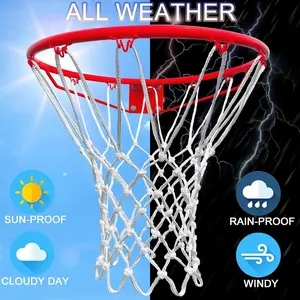 Professional Heavy-Duty Outdoor Basketball Net Replacement, 7.16 oz, 12 Loops, All-Weather Anti-Whip, Compatible with Standard 12-Loop Outdoor Basketball Hoop Rims