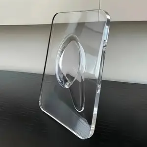 Modern Transparent Acrylic Vase, Rectangular Flower Holder, Frame Design, Home Office Decor, Minimalist Style, Dual Color