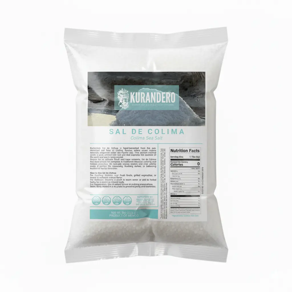 KURANDERO Colima Sea Salt 8 oz (227 g) – 100% Natural Sal de Colima – Premium Unrefined Mexican Sea Salt, Mineral-Rich, Non-GMO, Additive-Free, Hand-Harvested Crystals, Single Pack