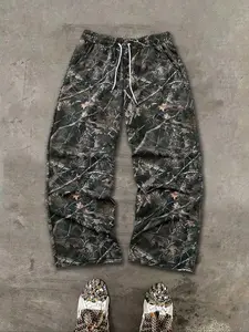 Men's Camo Tree Print Pants, Street Fashion Loose Trousers for Daily Wear, Men's Bottoms for Summer, Sports Casual Athletic Jogging Trousers