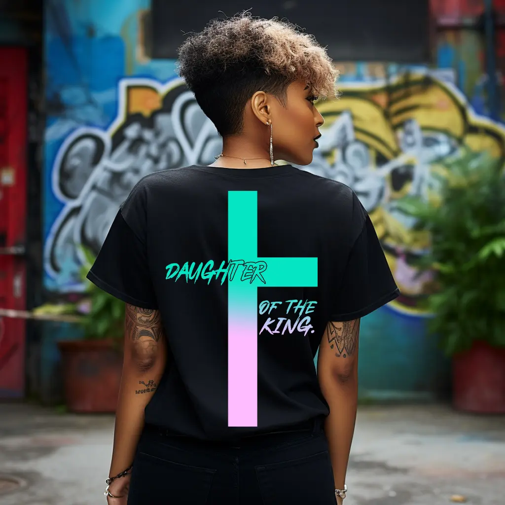 4-Pack, 6-Pack or 8-Pack DTF Heat Transfer Gang Sheet Daughter of the King Ready to Press for DIY T-Shirt Printing