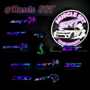 RGB LED Grille Badge - SRT, Hellcat,Scat pack, halloweengifts(Fits Dodge Charger, Challenger, Durango, GrandCherokee, Jeep, Ram)