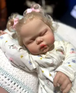 Realistic Vinyl 24" Reborn Cloth Body Doll with Birth Certificate, Baby Bottle, Clothing, and Diaper