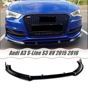 MUTUSIAISI Front Bumper Lip Splitter Spoiler For AUDI S3 A3-S-Line 8V 2015 2016 Accessories Air Chin Body Kit
