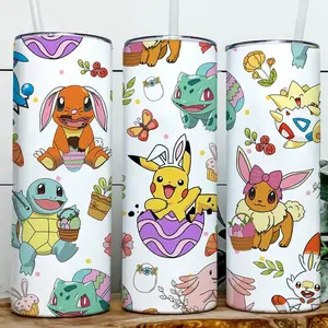 Pokémon Easter Tumbler - 20oz Skinny with Straw and Lid Feature