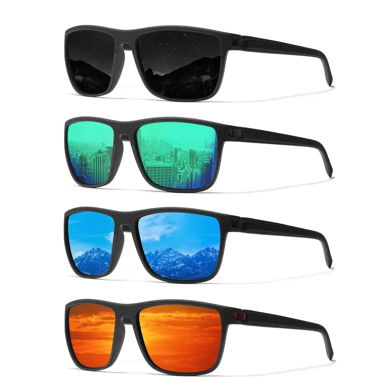 Ninesun Men's 4-Pair Classic Vintage Full Rim Sunglasses Set, HD Polarized Clarity Frames with Adjustable Hinges, Metal Springs Adapt Fit, UV400 Eye Safety, Windproof Outdoor Eyewear for Fishing, Golf, Fashion Accessories SY-156