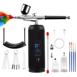 Airbrush Pen Kit With Compressor,Rechargeable High Pressure Air Brush Set Cordless Airbrush Kit with 0.3mm Nozzle for Painting,Doodling,Coloring,Cake Decor,Makeup,Modeling
